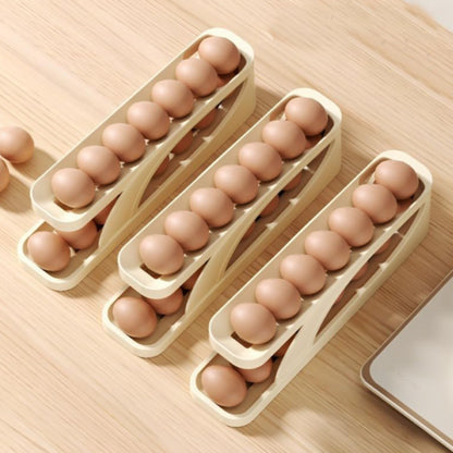 Automatic Roll-Down Double-layer Egg Dispenser Egg Storage Rack Kitchen