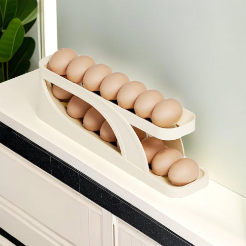 Automatic Roll-Down Double-layer Egg Dispenser Egg Storage Rack Kitchen