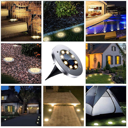 LED Solar Underground Light Waterproof Color Changing Garden Buried Lamp