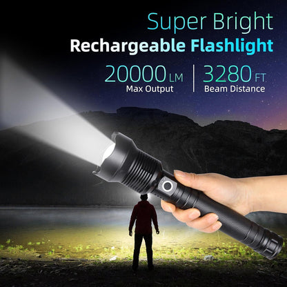 Tactical LCD Digital Display Waterproof High Powered LED Flashlight Emergencies