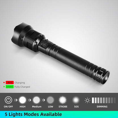 Tactical LCD Digital Display Waterproof High Powered LED Flashlight Emergencies