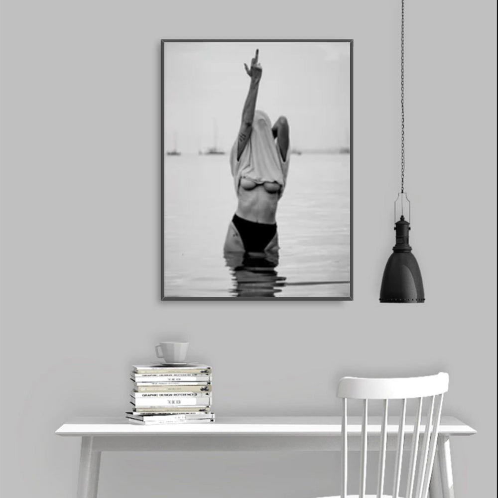 Wall Art 40cmx60cm Feminist Print Black Frame Canvas