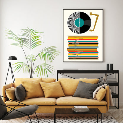 Wall Art 100cmx150cm Music Black Frame Canvas