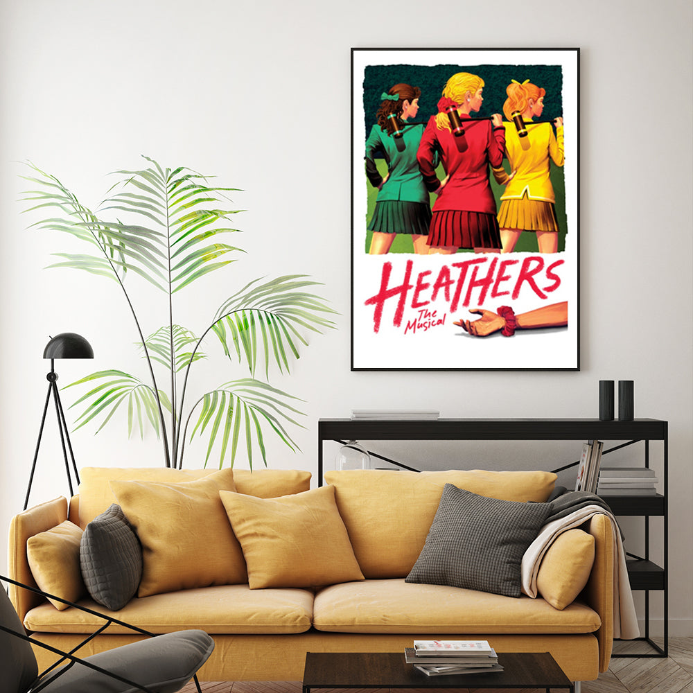 Wall Art 90cmx135cm Heathers The Musical Black Frame Canvas