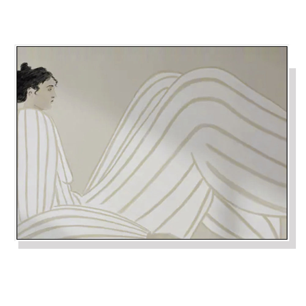 Wall Art 40cmx60cm Abstract Lady White Frame Canvas