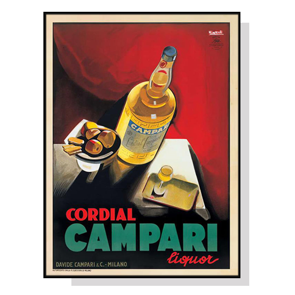 Wall Art 40cmx60cm Cordial Campari Liquor Black Frame Canvas