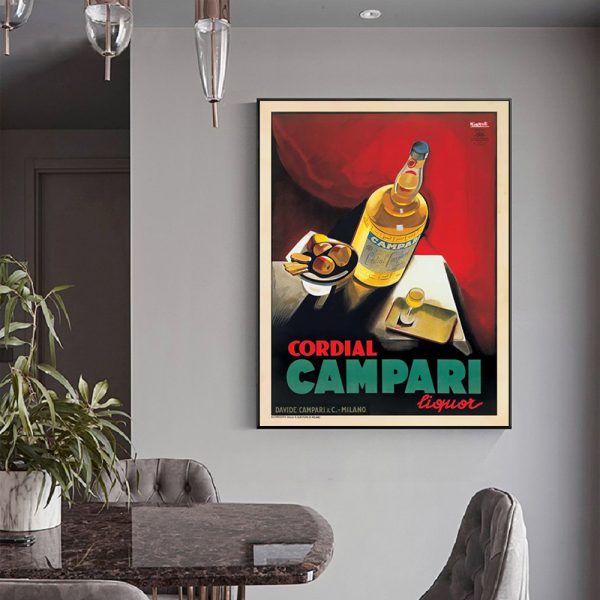 Wall Art 40cmx60cm Cordial Campari Liquor Black Frame Canvas