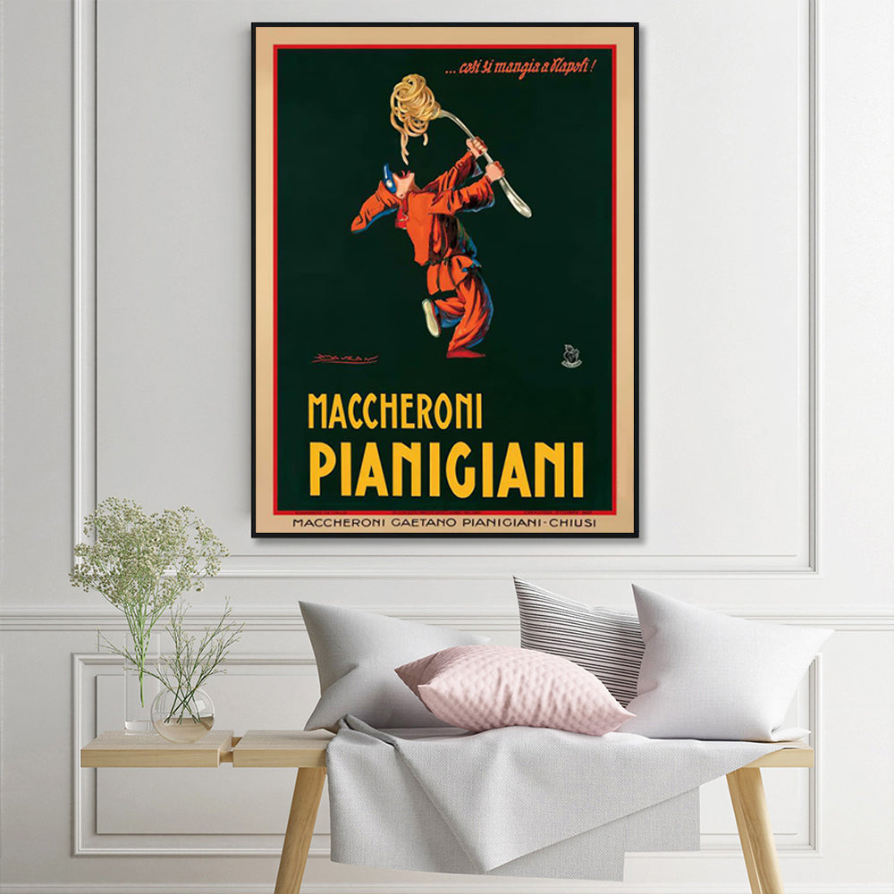 Wall Art 90cmx135cm Maccheroni Pianiciani Black Frame Canvas