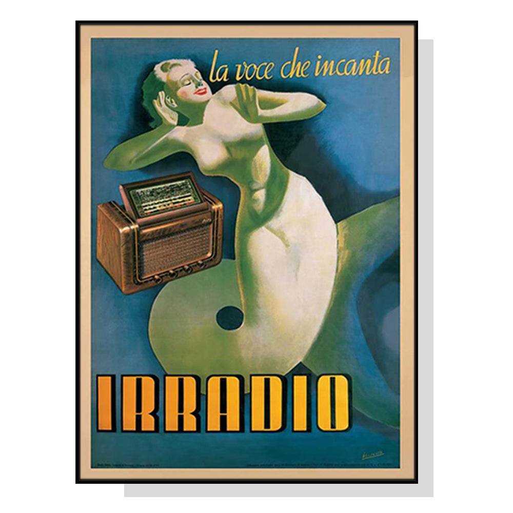 Wall Art 90cmx135cm Irradio Cinzano Black Frame Canvas