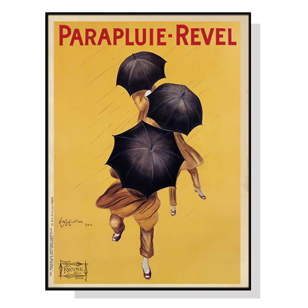 Wall Art 90cmx135cm Parapluie Revel Black Frame Canvas