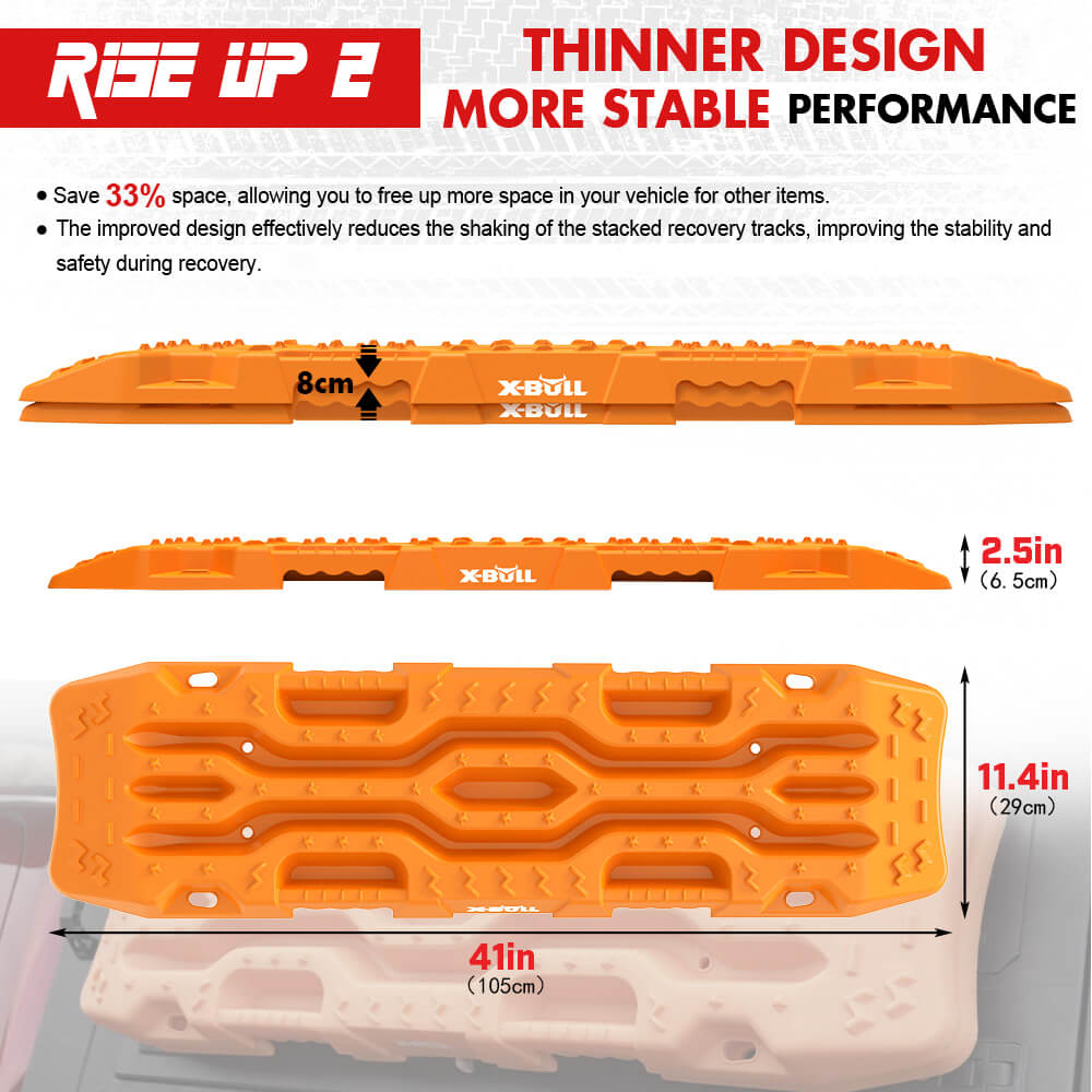 X-BULL 4X4 Recovery Tracks Boards 4PCS Sand Mud Snow Tracks Car Truck 4WD RISEUP