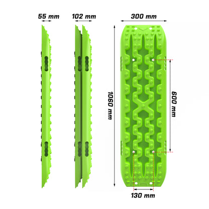 X-BULL 2PCS Recovery Tracks Snow Tracks Mud tracks 4WD With 4PC mounting bolts Green