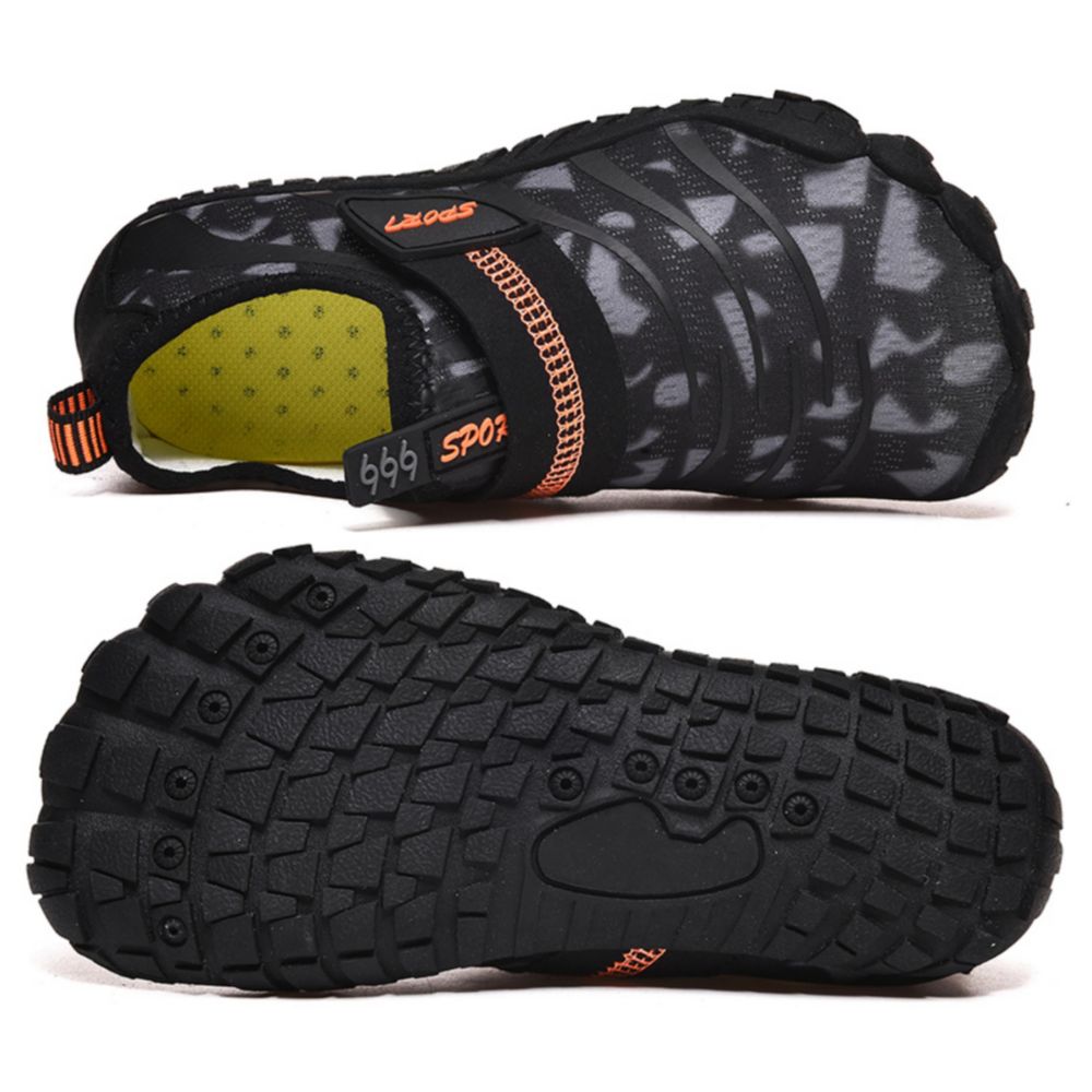 Kids Water Shoes Barefoot Quick Dry Aqua Sports Shoes Boys Girls (Pattern Printed) - Black Size Bigkid US5.5 = EU37