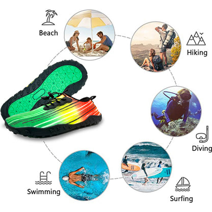 Water Shoes for Men and Women Soft Breathable Slip-on Aqua Shoes Aqua Socks for Swim Beach Pool Surf Yoga (Green Size US 9.5)