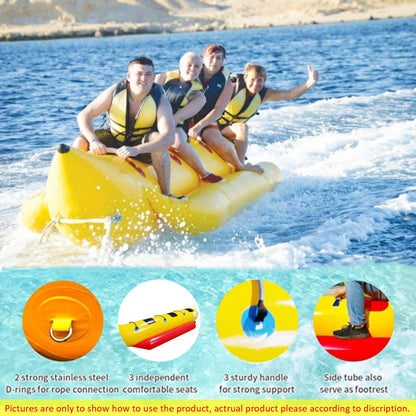 Inflatable Boat Tube 3-Person Towable Tube For Boating  Banana Float