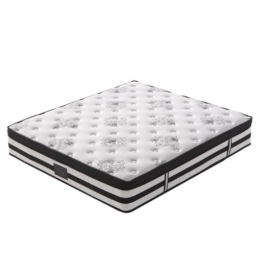 KINGSTON SLUMBER Luxury 34cm King Mattress, Medium-Firm, Euro Top, 5-Zone Pocket Spring