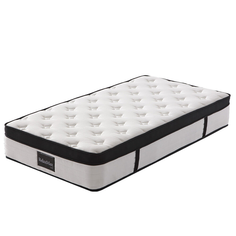 KINGSTON SLUMBER RelaxMax 31cm Single Mattress, Euro Top, 5-Zone, Pocket Spring, Knitted Fabric