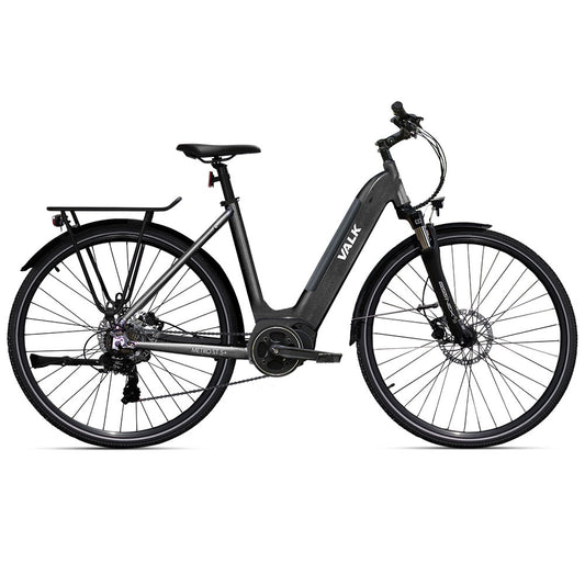 Valk Metro ST 5 + Electric Bike, Mid-Drive, Step-Through, Medium, Dark Grey