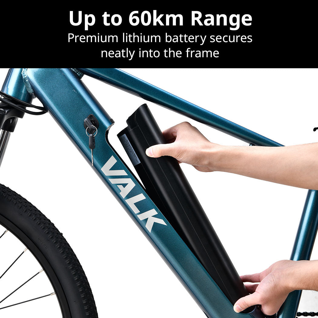 VALK Vortex 3 Electric Bike, Medium Frame Mountain ebike, Metallic Teal