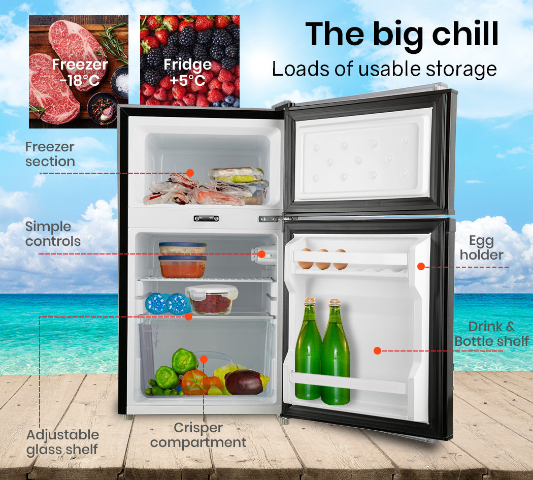 GECKO 95L Portable Upright Fridge Refrigerator 12V/24V/240V Caravan Motorhome