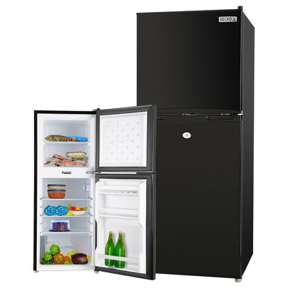 GECKO 125L Portable Fridge Freezer Camping Motorhome Caravan Upright Fridges 12V/24V/240V, Black