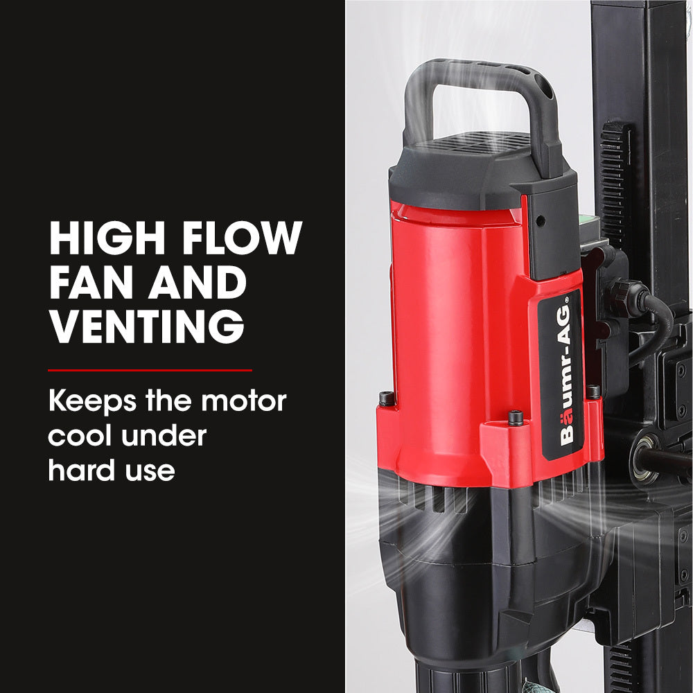 BAUMR-AG 3200W 280mm Vertical Stand Core Drill & 202mm Drill Bit Combo, for Demolition Concrete Coring Hole Drilling