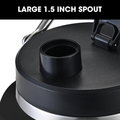 BAUMR-AG 3.8L Double Wall Insulated Stainless Steel Water Bottle, Drink Jug with Handle, Black