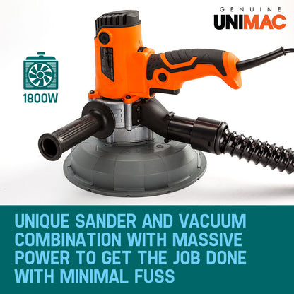 UNIMAC Drywall Sander Automatic Vacuum System Gyprock Wall Plaster 1800W