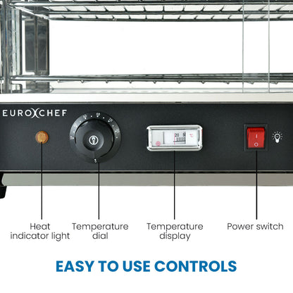 EUROCHEF Electric Food Warmer Display, 1000W, 4-Tier Stainless Steel