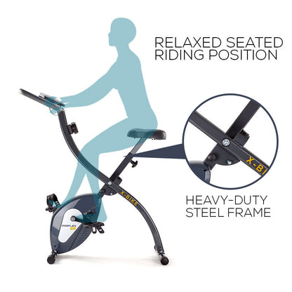 PROFLEX Folding Magnetic Exercise X-Bike - Bicycle Cycling Flywheel Fitness