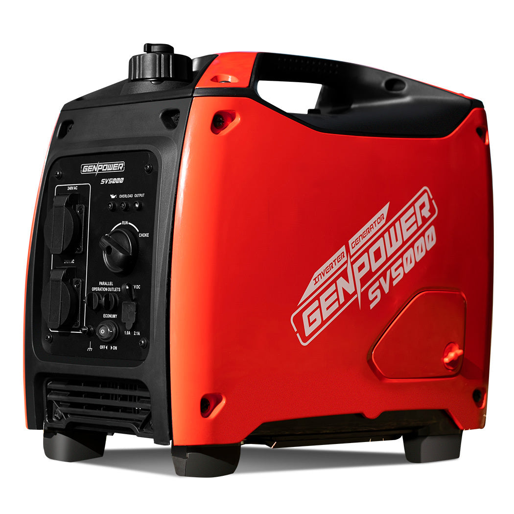 GENPOWER Inverter Generator 2600W Peak Pure Sine Portable Camping Petrol Rated