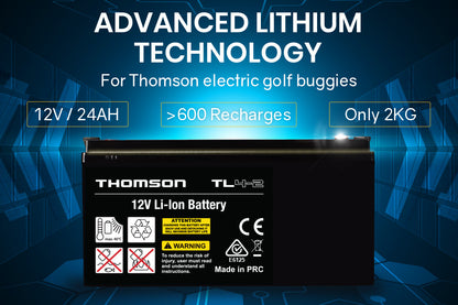 THOMSON 12V 24Ah Lithium Battery for Thomson Golf Buggy Trolley