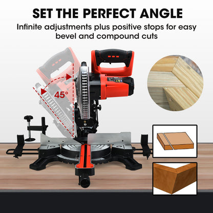 BAUMR-AG 210mm Sliding Compound Mitre Drop Saw and Adjustable Stand Combo