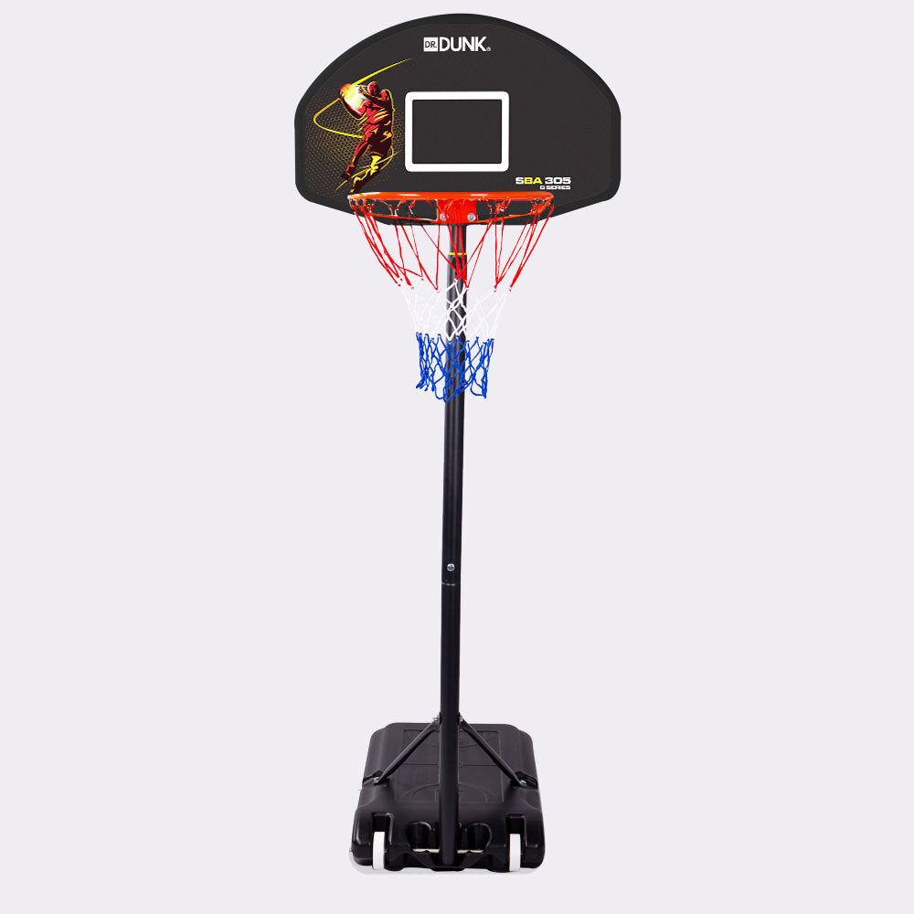 Dr.Dunk Basketball Hoop Stand System Kids Height Portable Adjustable Ring Net