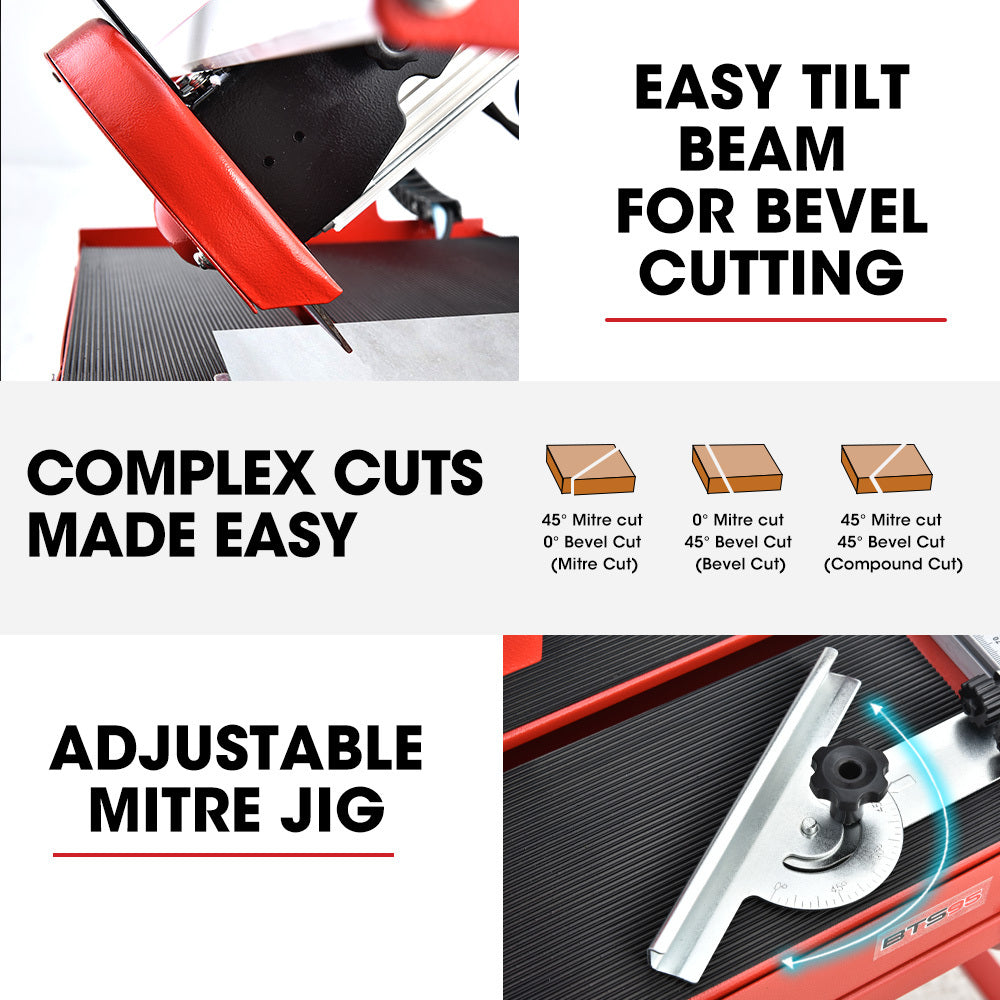 BAUMR-AG 800W Electric Tile Saw Cutter with 200mm (8") Blade, 620mm Cutting Length