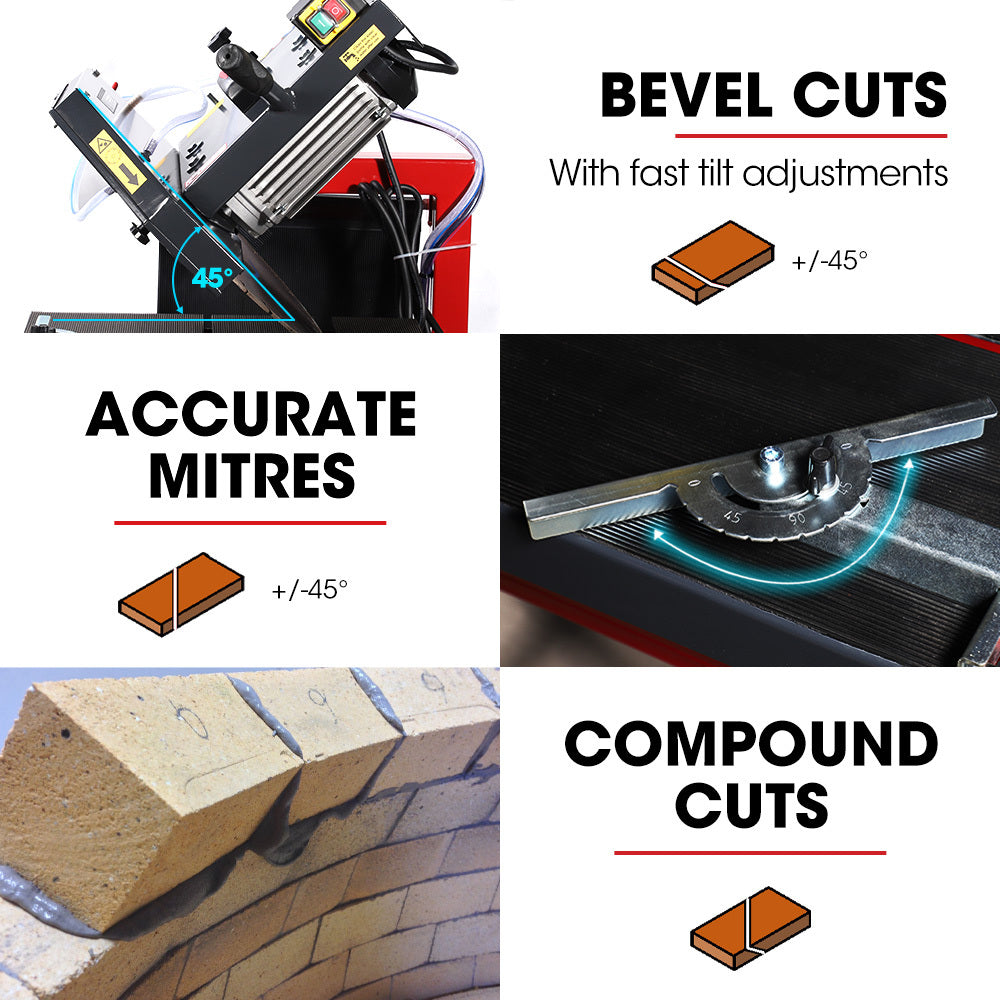 BAUMR-AG 2200W 450mm 18" Brick & Masonry Table Saw, Electric Tile Concrete Cutting, with Stand