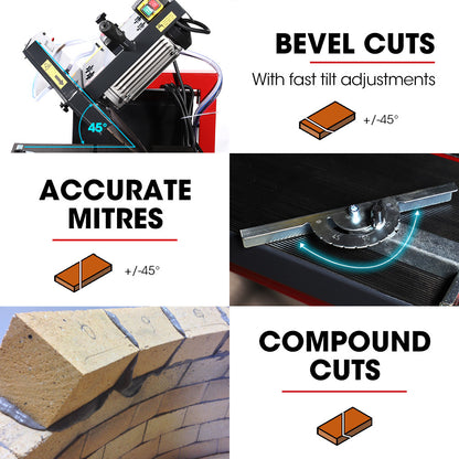 BAUMR-AG 2200W 450mm 18" Brick & Masonry Table Saw, Electric Tile Concrete Cutting, with Stand