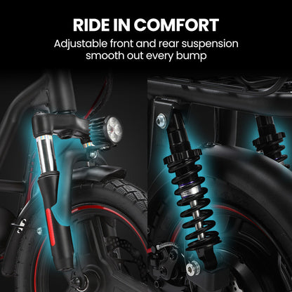 ALPHA Rover Electric Scooter with Seat, 500W 48V 25km/h 30km Range, 14-inch Tyres, Motorised Commuter eScooter for Adults, Black