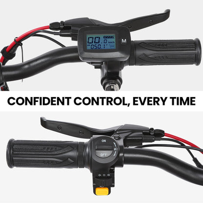 ALPHA Rover Electric Scooter with Seat, 500W 48V 25km/h 30km Range, 14-inch Tyres, Motorised Commuter eScooter for Adults, Black