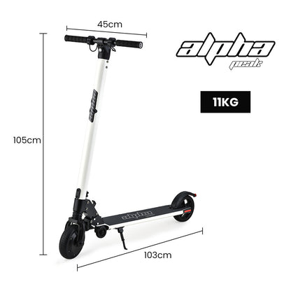 ALPHA Peak Electric Scooter 300W Power Up to 25km/h Adult Teens E-Scooter Easy Fold, White