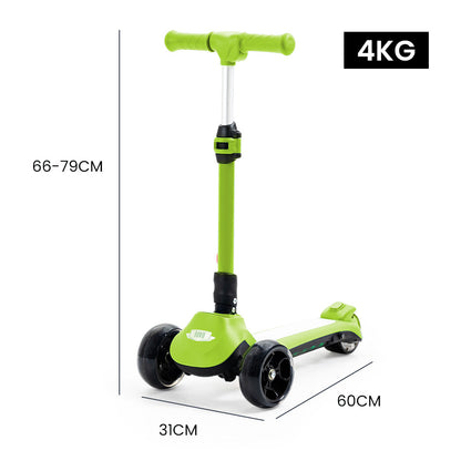 ROVO KIDS 3-Wheel Electric Scooter, Ages 3-8, Adjustable Height, Folding, Lithium Battery, Green