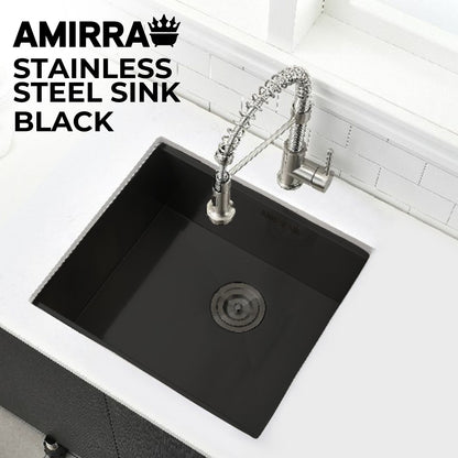 AMIRRA Kitchen Stainless Steel Sink 440mm x 440mm with Nano Coating (Silver Black) AMR-KS-101-LH