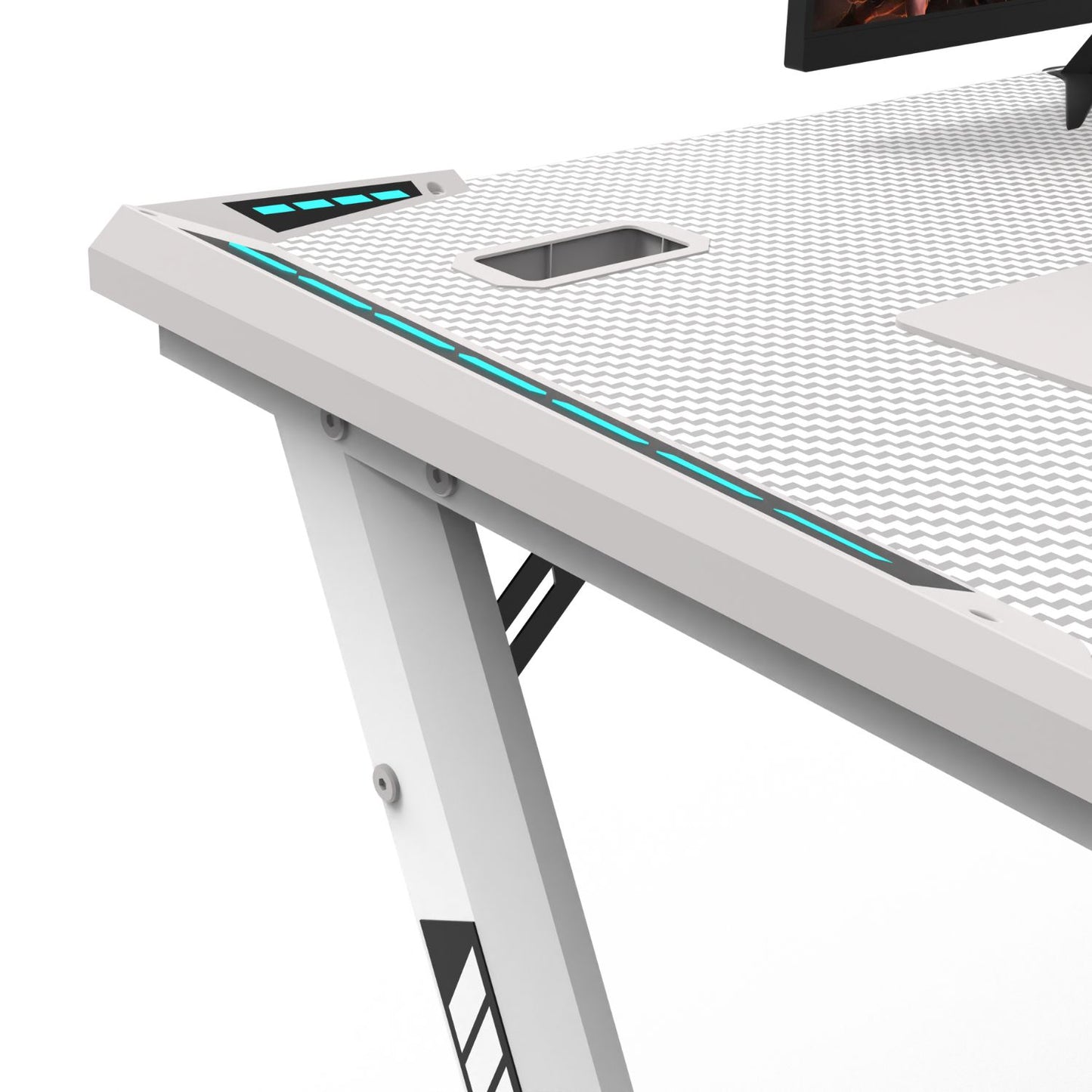 EKKIO RGB Gaming Desk Y Shape White 140cm EK-GD-104-AL