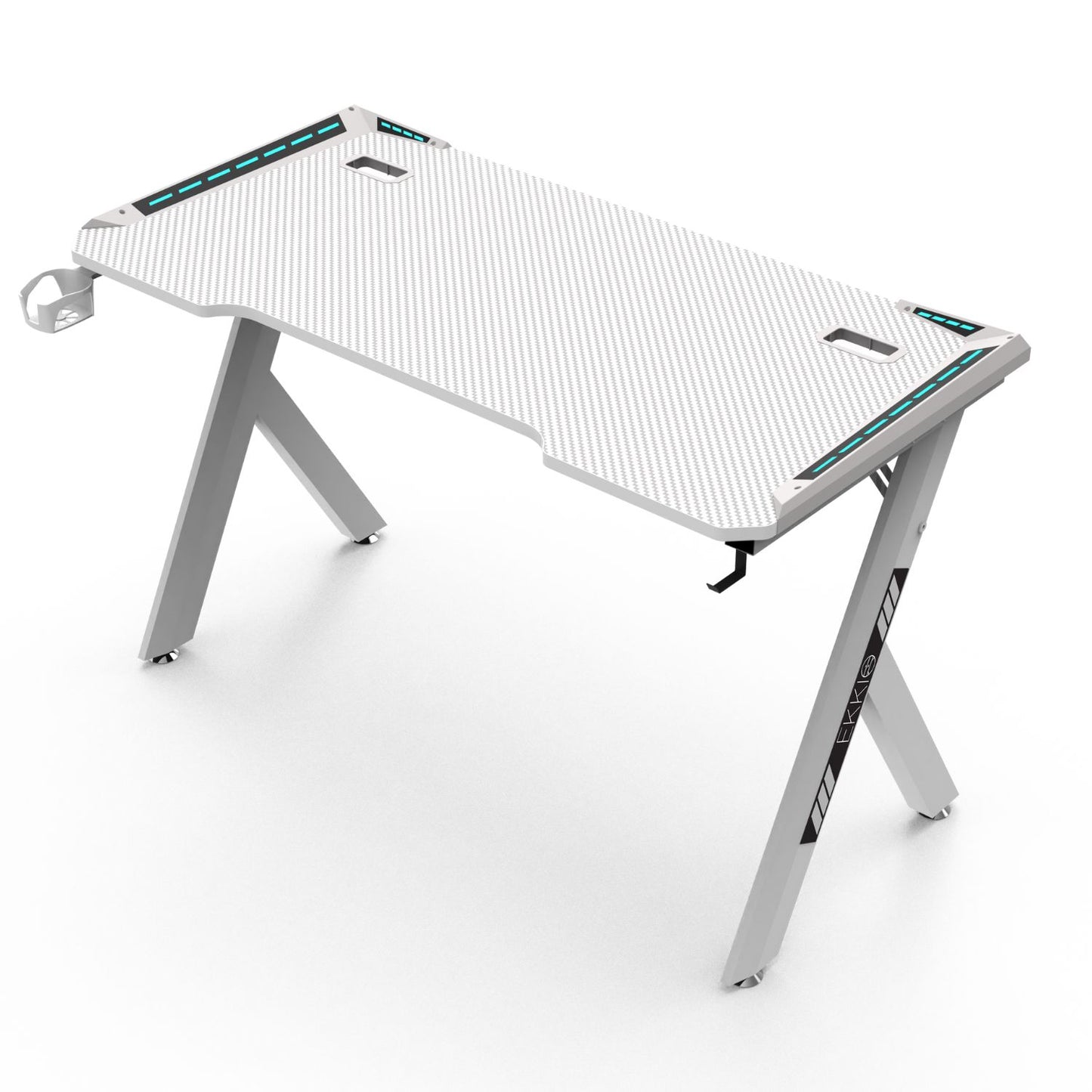 EKKIO RGB Gaming Desk Y Shape White 140cm EK-GD-104-AL