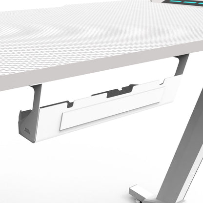 EKKIO RGB Gaming Desk Z Shape White 140cm EK-GD-109-AL