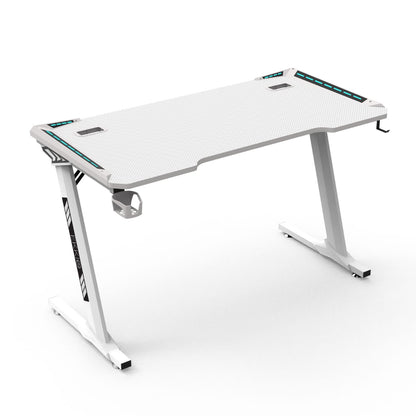 EKKIO RGB Gaming Desk Z Shape White 140cm EK-GD-109-AL