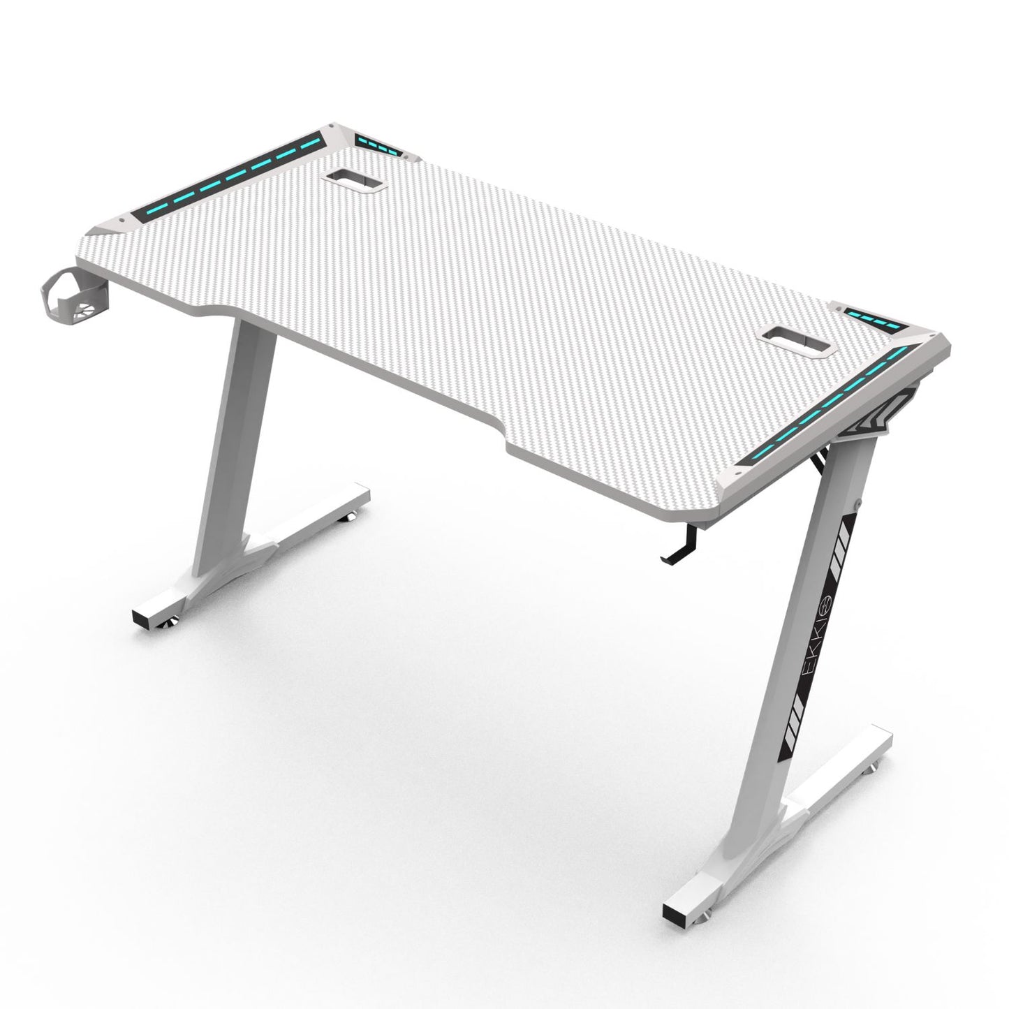 EKKIO RGB Gaming Desk Z Shape White 140cm EK-GD-109-AL