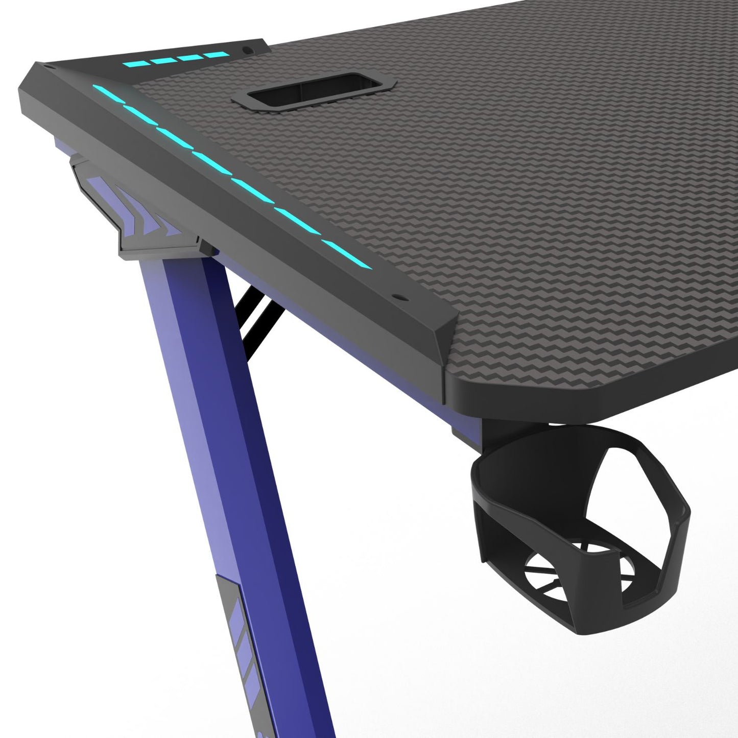 EKKIO RGB Gaming Desk Z Shape Blue 140cm