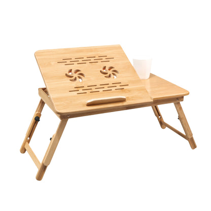 EKKIO Foldable Bamboo Laptop Bed Desk with Handles and Folding Legs EK-LD-100-BB