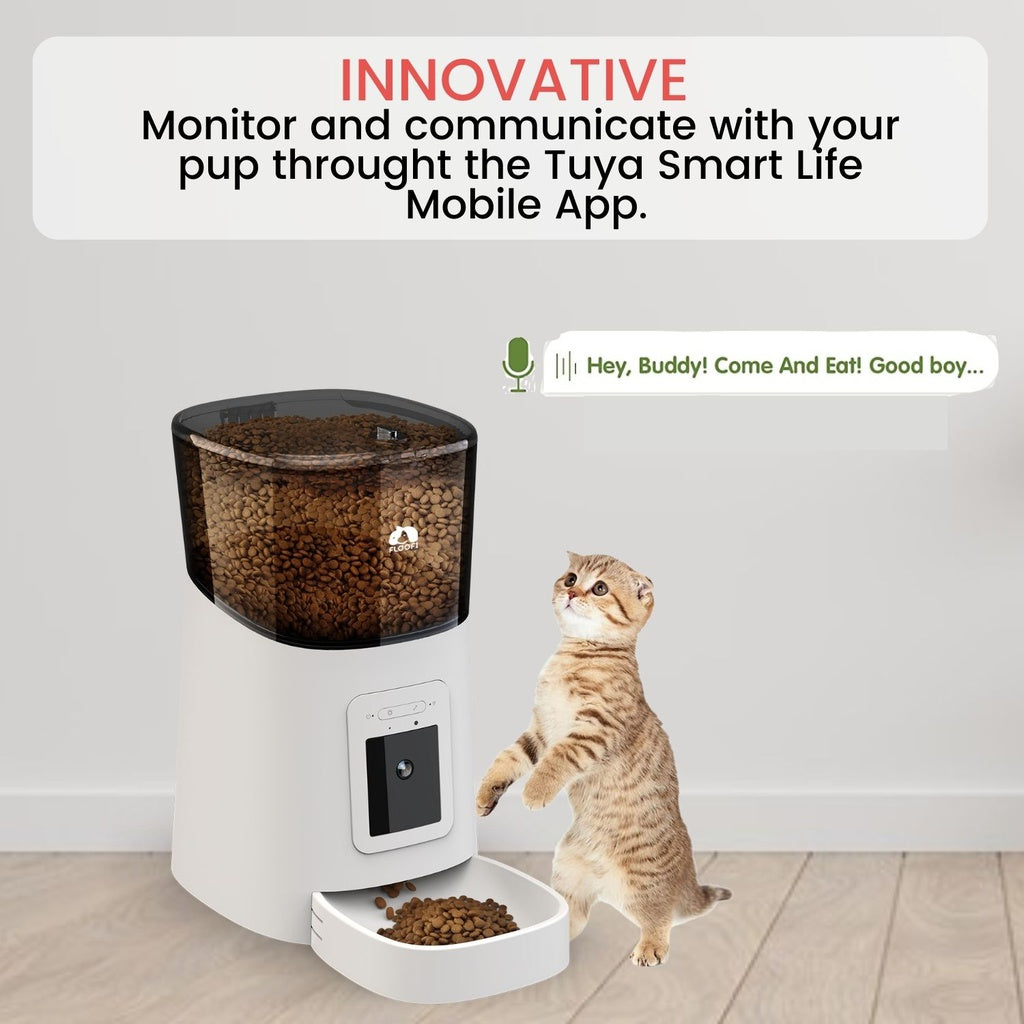 Floofi Smart Pet Feeder with Camera - White -